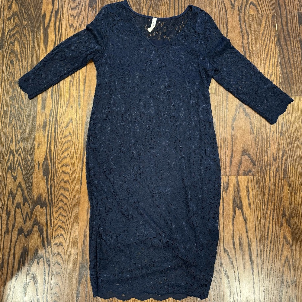 Maternity Bodycon Dress - Navy, Large